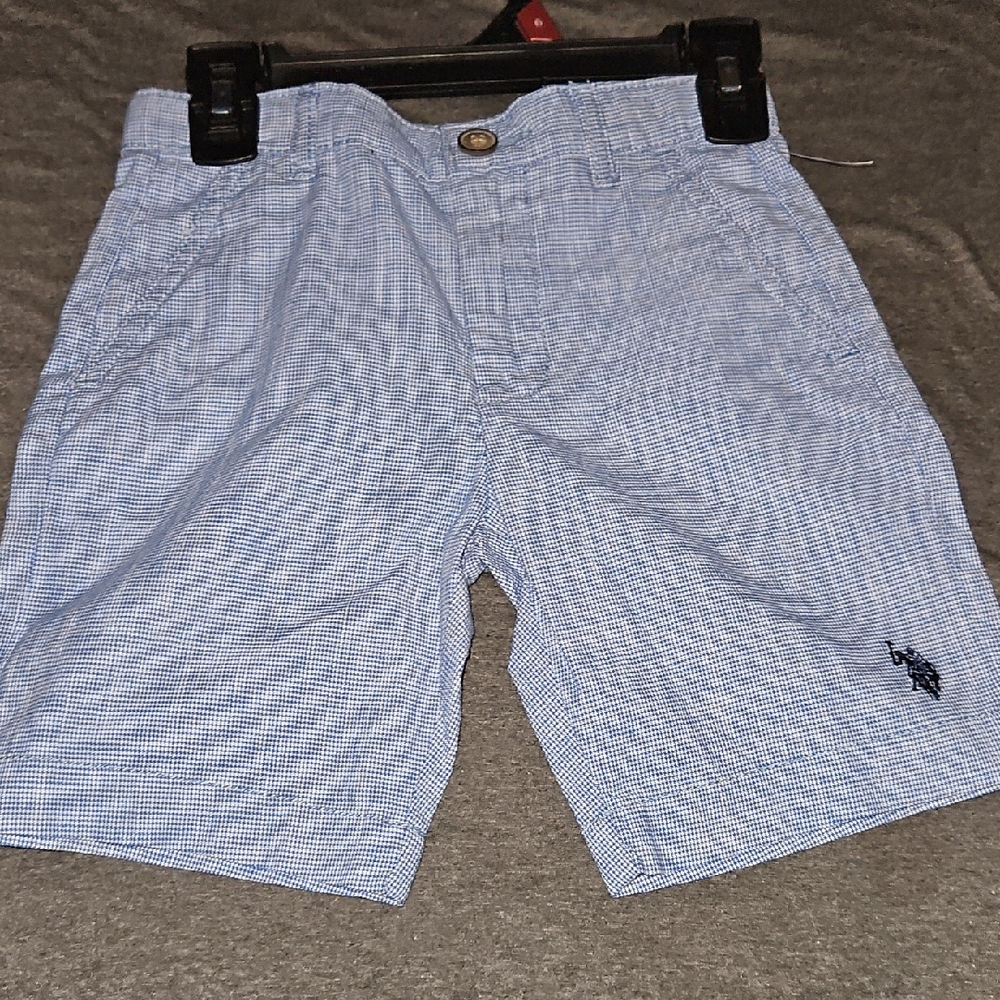 U.S. Polo Assn. Light Blue Checkered Kids Shorts NWOT